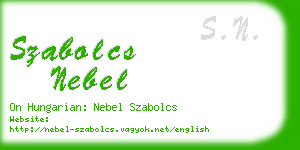 szabolcs nebel business card